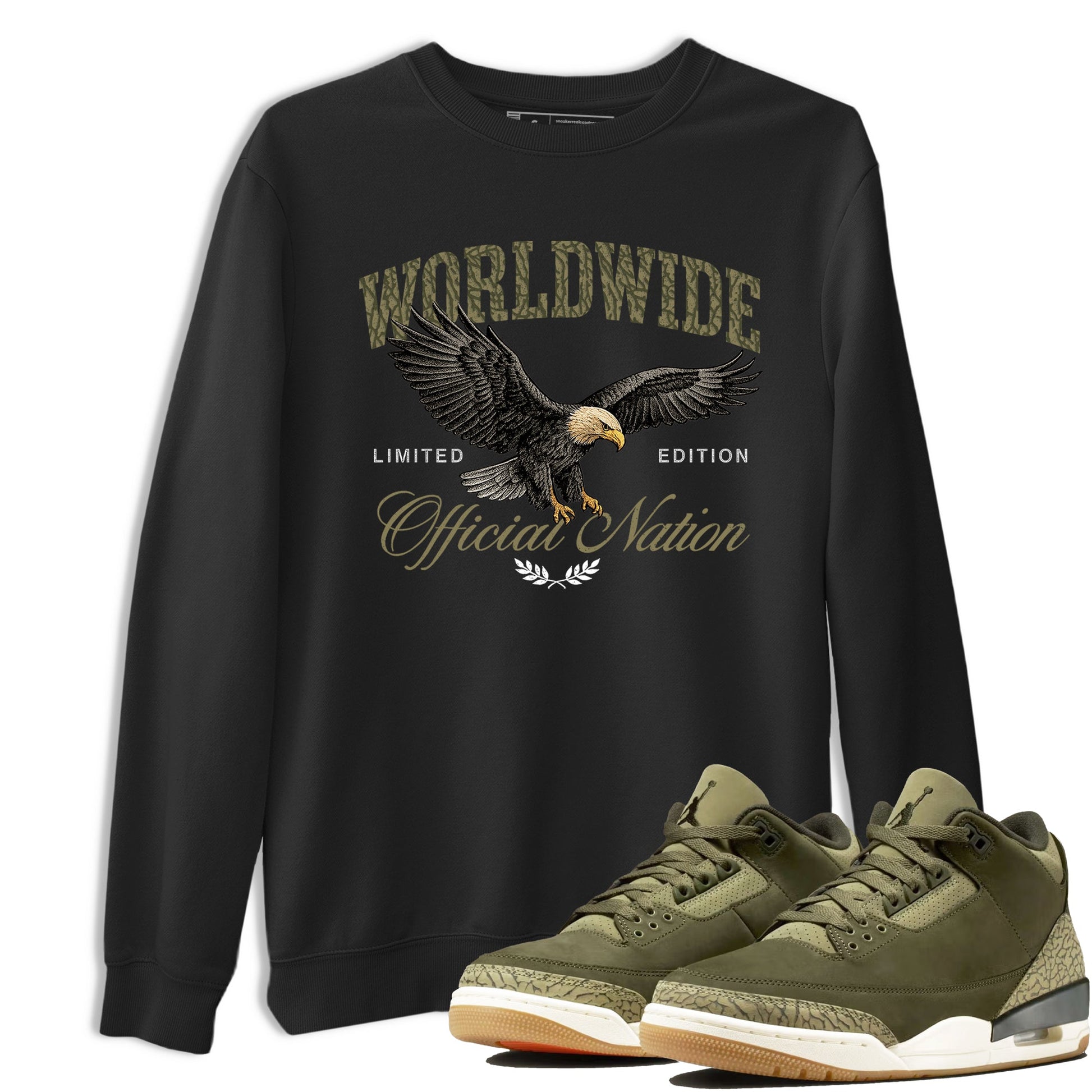 Sneaker Threads – Sneaker Threads To Match Air Jordan 3 Family Affair Shoes – Worldwide Official Nation Tee Black 1