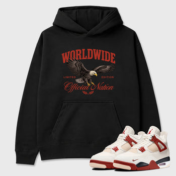 Worldwide Official Nation Graphic T-Shirt sneaker match tee designed for the Air Jordan 4 Brick After Brick, featuring coordinated color options for a perfect streetwear match. Black 1 shirt.