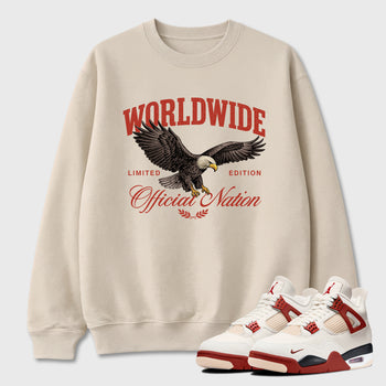 Worldwide Official Nation Graphic T-Shirt sneaker match tee designed for the Air Jordan 4 Brick After Brick, featuring coordinated color options for a perfect streetwear match. Natural 1 shirt.