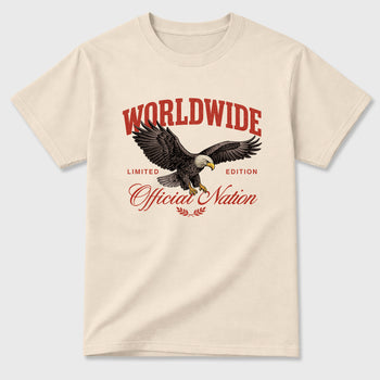 Worldwide Official Nation Graphic T-Shirt sneaker match tee designed for the Air Jordan 4 Brick After Brick, featuring coordinated color options for a perfect streetwear match. Natural 2 shirt.