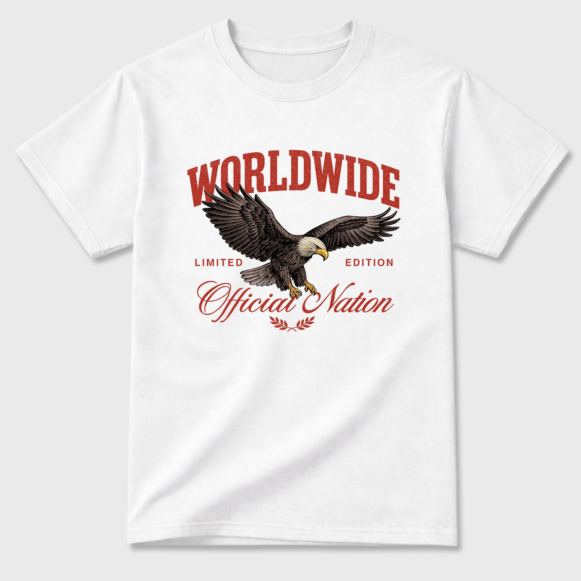 Worldwide Official Nation Graphic T-Shirt sneaker match tee designed for the Air Jordan 4 Brick After Brick, featuring coordinated color options for a perfect streetwear match. White 2 shirt.