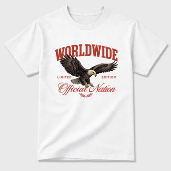 Worldwide Official Nation Graphic T-Shirt sneaker match tee designed for the Air Jordan 4 Brick After Brick, featuring coordinated color options for a perfect streetwear match. White 2 shirt.