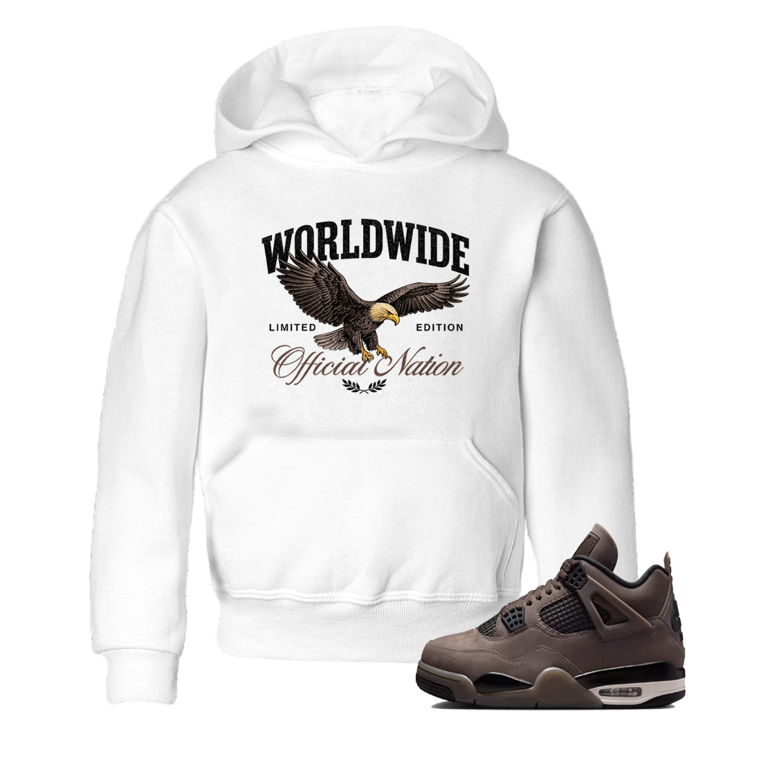 Sneaker match tees – Sneaker Tees To Match Air Jordan 4 Cave Stone Shoes – Worldwide Official Nation Kids T-Shirt White 1
