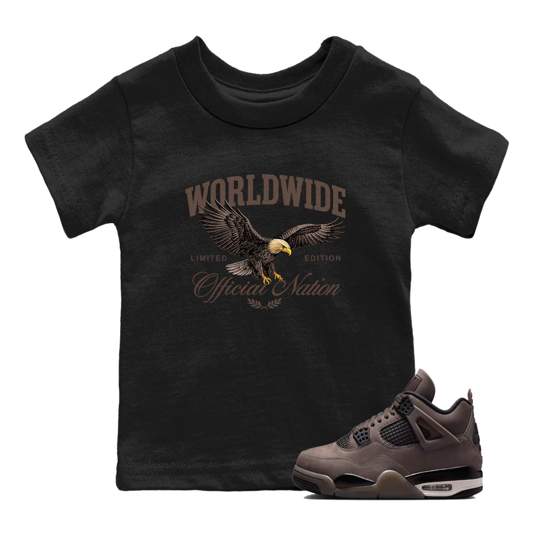 Sneaker match tees – Sneaker Tees To Match Air Jordan 4 Cave Stone Shoes – Worldwide Official Nation Kids T-Shirt Black 1