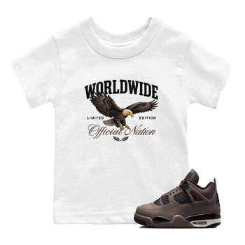 Sneaker match tees – Sneaker Tees To Match Air Jordan 4 Cave Stone Shoes – Worldwide Official Nation Kids T-Shirt White 1