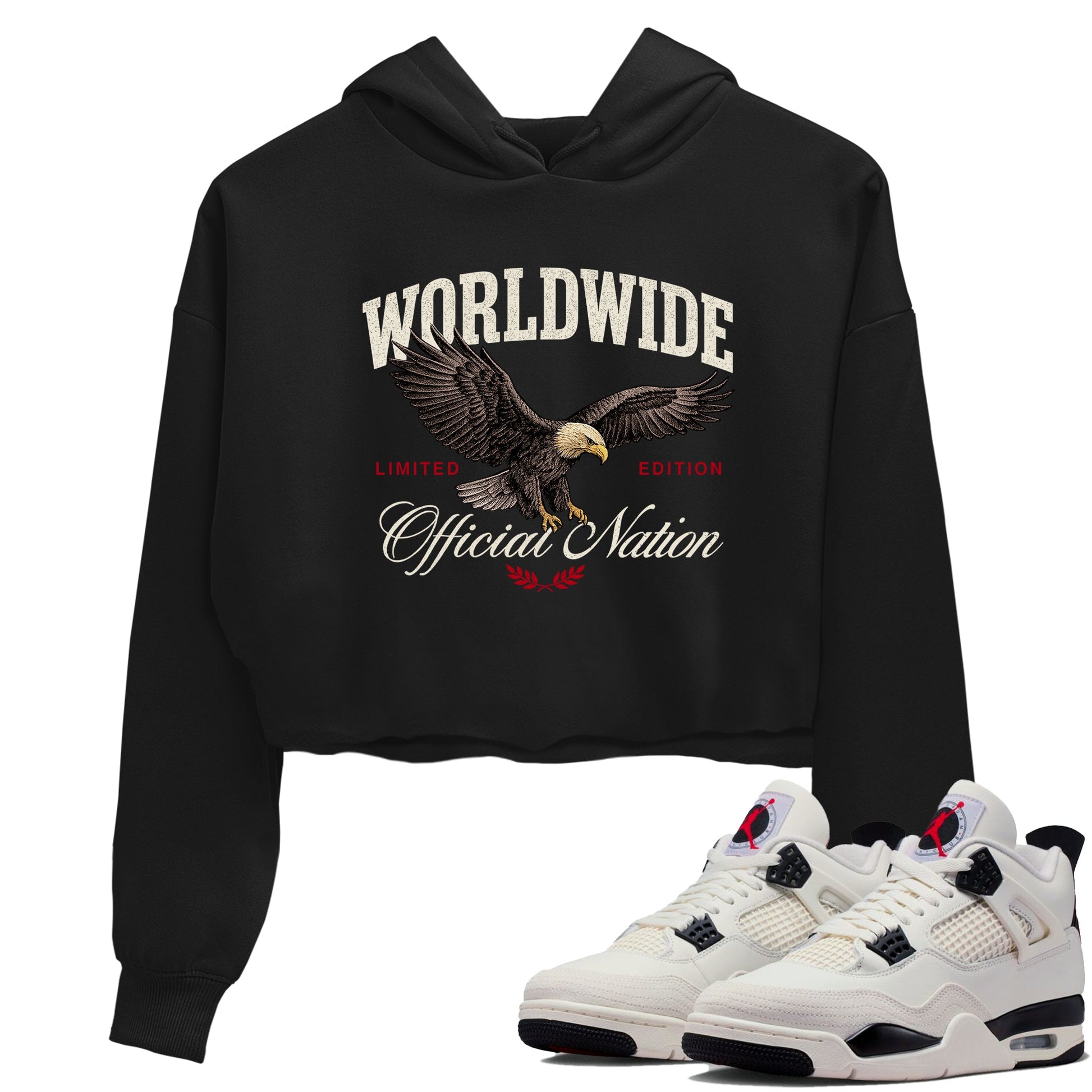 Sneaker match tees – Sneaker Tees To Match Air Jordan 4 Flight Club Shoes – Worldwide Official Nation Crop T-Shirt Black 1