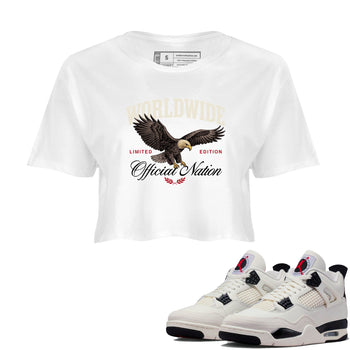 Sneaker match tees – Sneaker Tees To Match Air Jordan 4 Flight Club Shoes – Worldwide Official Nation Crop T-Shirt White 1