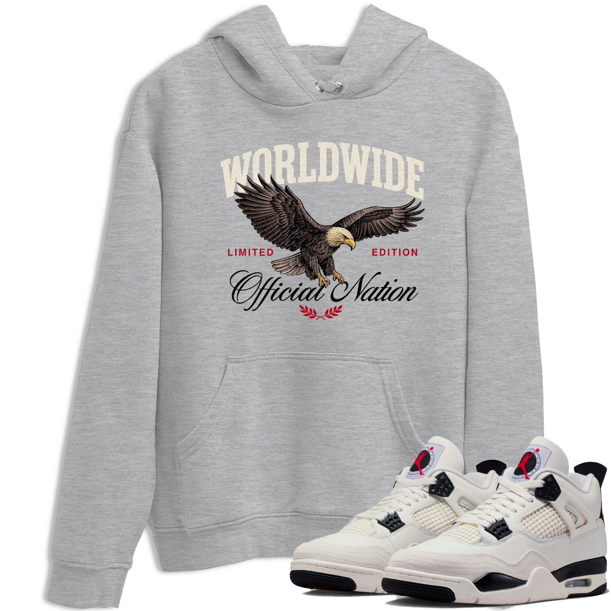 Sneaker match tees – Sneaker Tees To Match Air Jordan 4 Flight Club Shoes – Worldwide Official Nation Tee Heather Grey 1