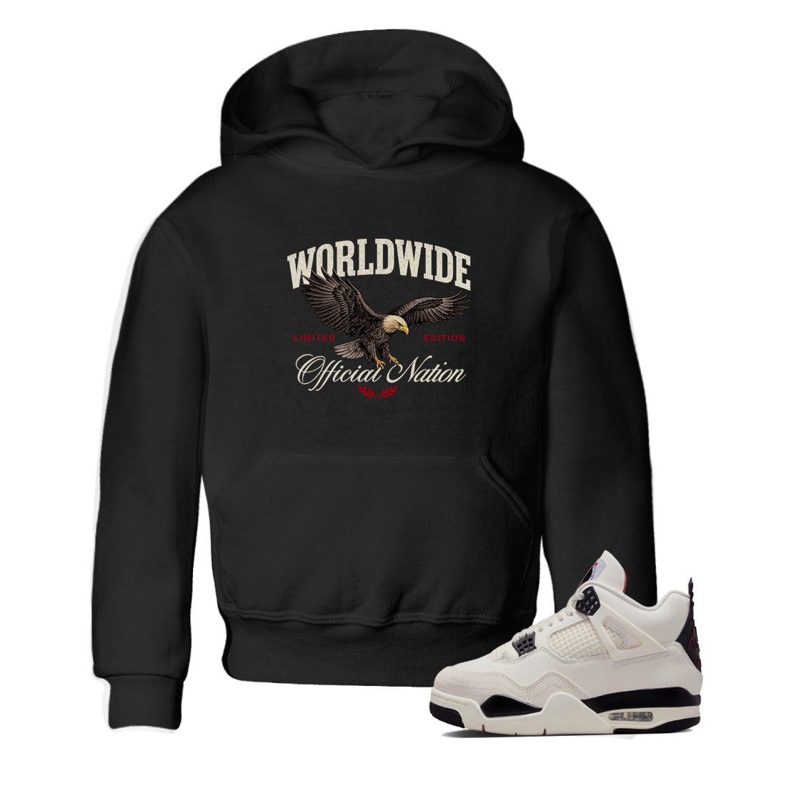 Sneaker match tees – Sneaker Tees To Match Air Jordan 4 Flight Club Shoes – Worldwide Official Nation Kids T-Shirt Black 1