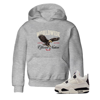 Sneaker match tees – Sneaker Tees To Match Air Jordan 4 Flight Club Shoes – Worldwide Official Nation Kids T-Shirt Heather Grey 1
