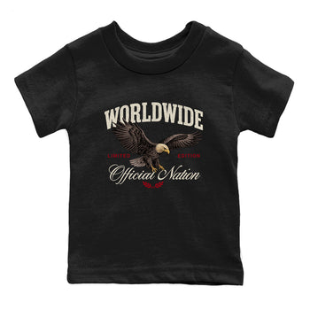 Sneaker match tees – Sneaker Tees To Match Air Jordan 4 Flight Club Shoes – Worldwide Official Nation Kids T-Shirt Black 2