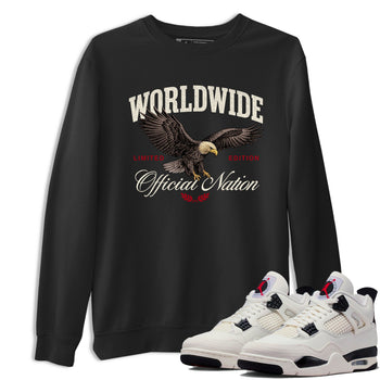 Sneaker match tees – Sneaker Tees To Match Air Jordan 4 Flight Club Shoes – Worldwide Official Nation Tee Black 1