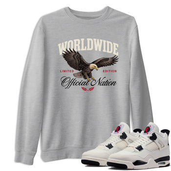 Sneaker match tees – Sneaker Tees To Match Air Jordan 4 Flight Club Shoes – Worldwide Official Nation Tee Heather Grey 1