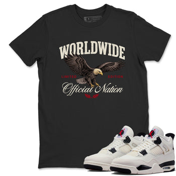 Sneaker match tees – Sneaker Tees To Match Air Jordan 4 Flight Club Shoes – Worldwide Official Nation Tee Black 1