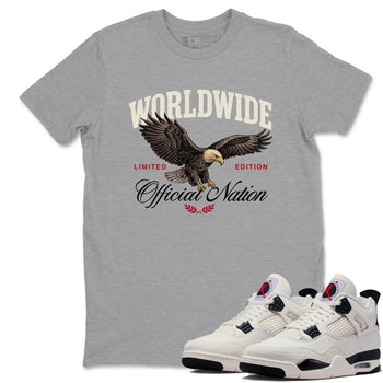 Sneaker match tees – Sneaker Tees To Match Air Jordan 4 Flight Club Shoes – Worldwide Official Nation Tee Heather Grey 1