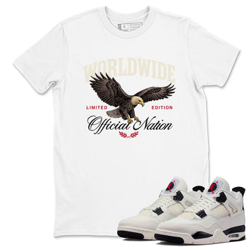 Sneaker match tees – Sneaker Tees To Match Air Jordan 4 Flight Club Shoes – Worldwide Official Nation Tee White 1