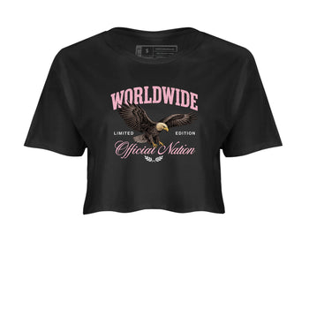 Sneaker match tees – Sneaker Tees To Match Air Jordan 5 Medium Soft Pink Shoes – Worldwide Official Nation Crop T-Shirt Black 2