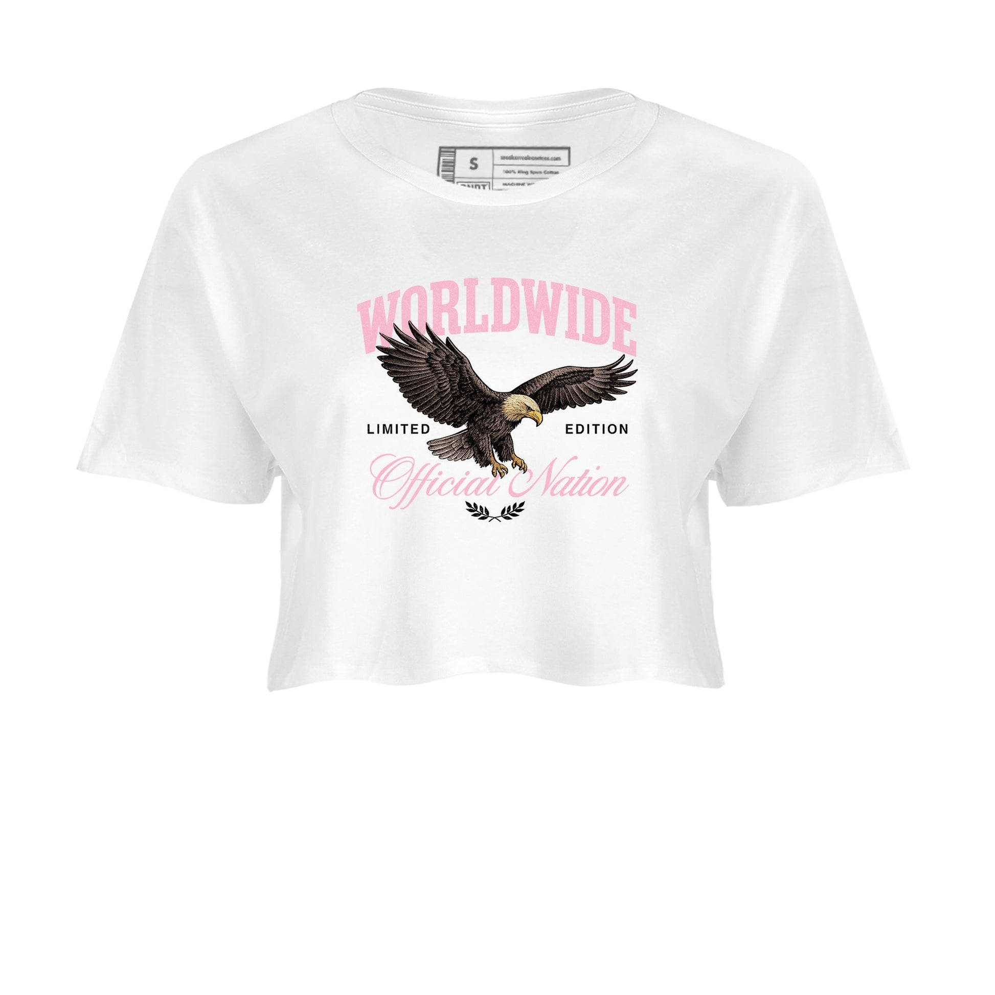Sneaker match tees – Sneaker Tees To Match Air Jordan 5 Medium Soft Pink Shoes – Worldwide Official Nation Crop T-Shirt White 2