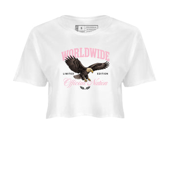 Sneaker match tees – Sneaker Tees To Match Air Jordan 5 Medium Soft Pink Shoes – Worldwide Official Nation Crop T-Shirt White 2
