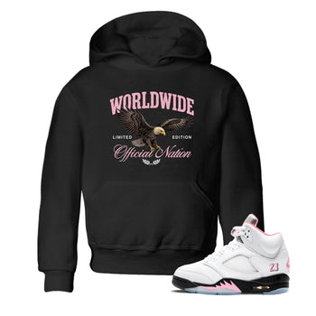 Best Sneaker Fit Sneaker Tees To Match Air Jordan 5 Medium Soft Pink Shoes breast cancer awareness Worldwide Official Nation Kids T-Shirt Black 1