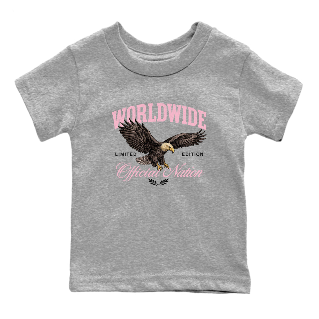 Best Sneaker Fit Sneaker Tees To Match Air Jordan 5 Medium Soft Pink Shoes breast cancer awareness Worldwide Official Nation Kids T-Shirt Heather Grey 2