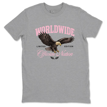Sneaker match tees – Sneaker Tees To Match Air Jordan 5 Medium Soft Pink Shoes – Worldwide Official Nation Tee Heather Grey 2