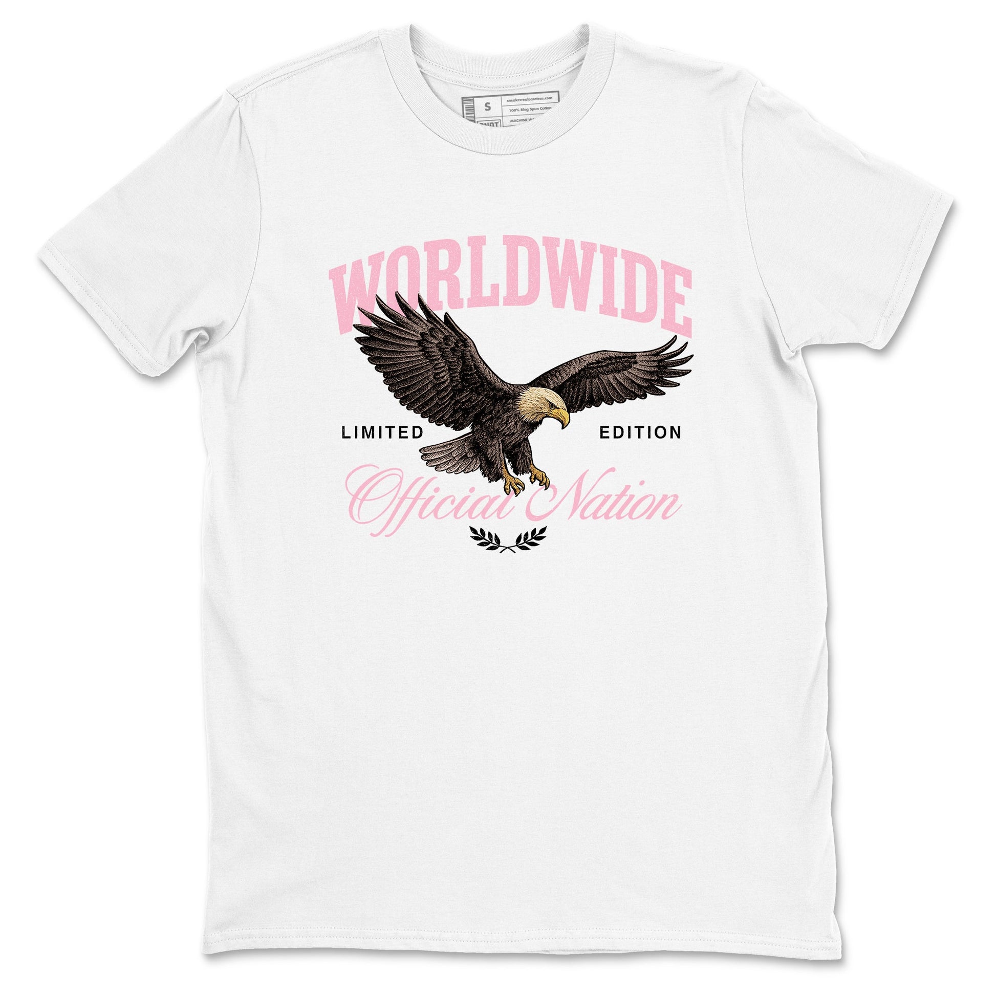 Sneaker match tees – Sneaker Tees To Match Air Jordan 5 Medium Soft Pink Shoes – Worldwide Official Nation Tee White 2