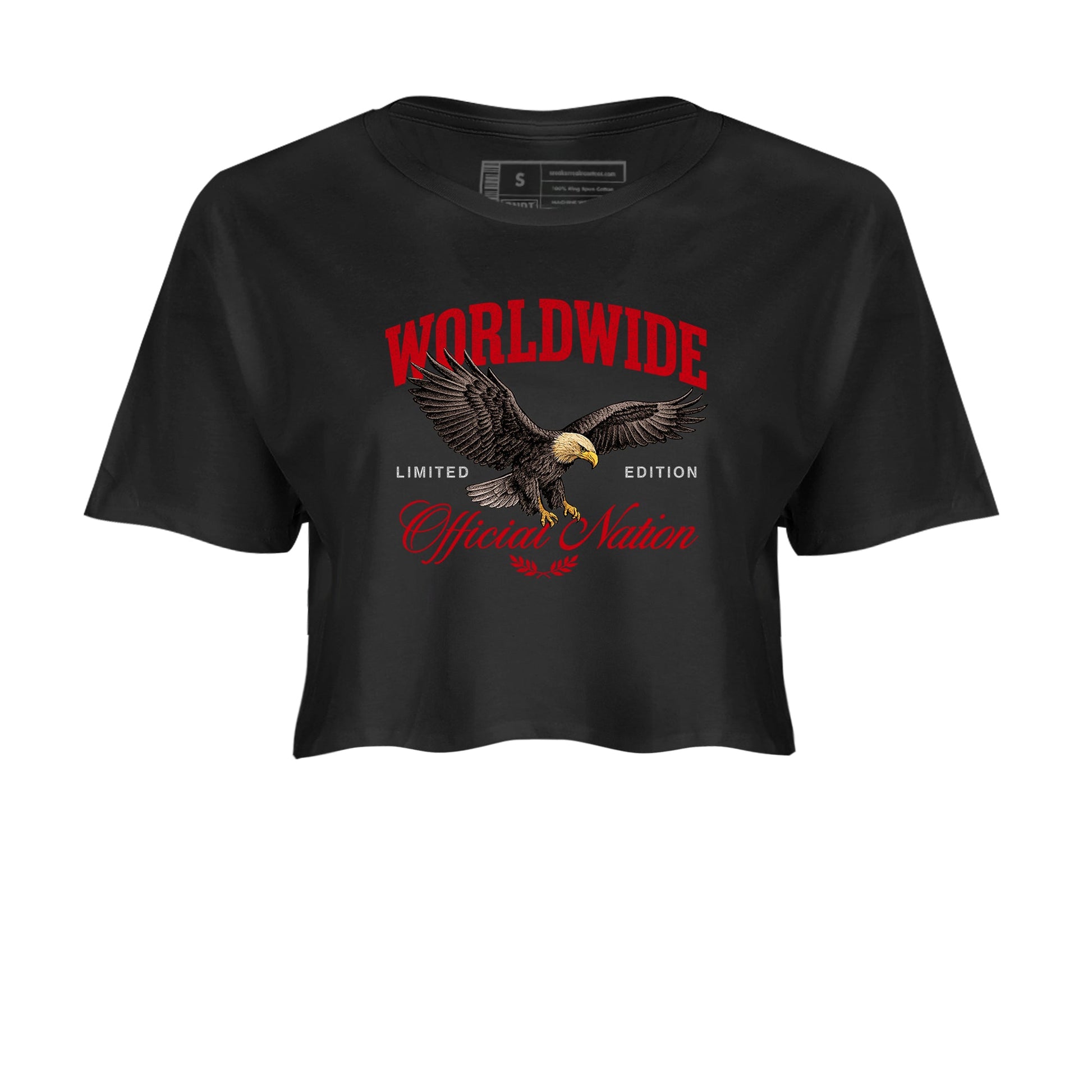 5s Fire Red Sneaker match tees – Sneaker Tees To Match Jordan 5 Retro Fire Red Sneakers – Worldwide Official Nation Crop Graphic T-Shirt Black 2