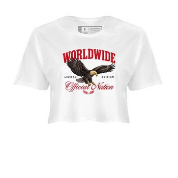 5s Fire Red Sneaker match tees – Sneaker Tees To Match Jordan 5 Retro Fire Red Sneakers – Worldwide Official Nation Crop Graphic T-Shirt White 2