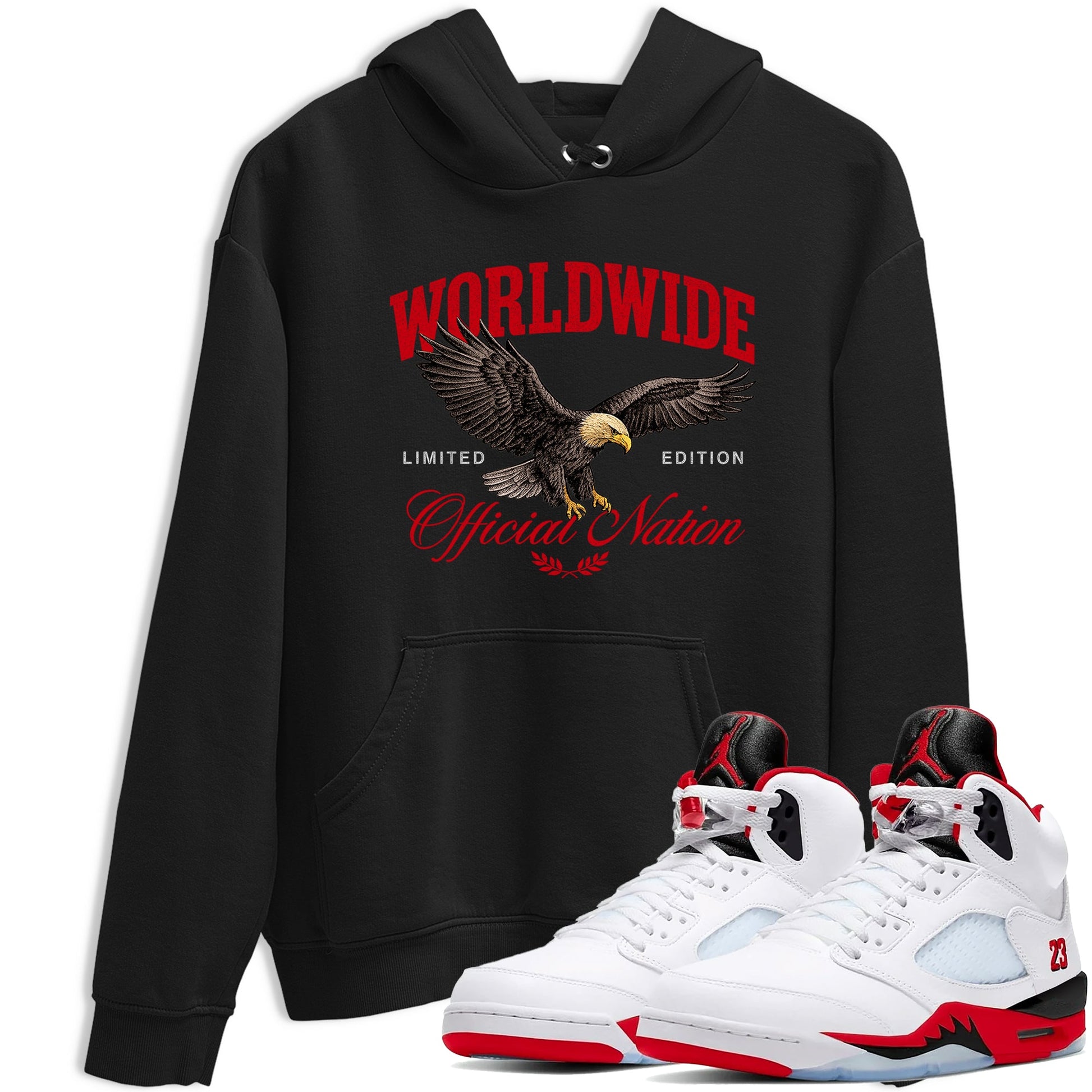 5s Fire Red Sneaker match tees – Sneaker Tees To Match Jordan 5 Retro Fire Red Sneakers – Worldwide Official Nation Graphic Tee Black 1