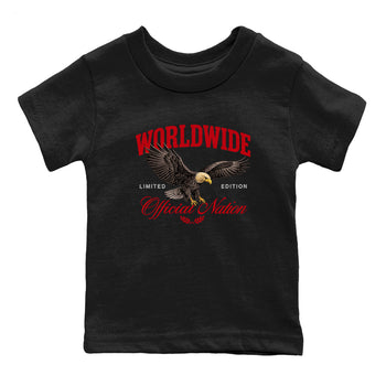 5s Fire Red Sneaker match tees – Sneaker Tees To Match Jordan 5 Retro Fire Red Sneakers – Worldwide Official Nation Kids Graphic T-Shirt Black 2