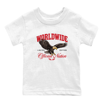 5s Fire Red Sneaker match tees – Sneaker Tees To Match Jordan 5 Retro Fire Red Sneakers – Worldwide Official Nation Kids Graphic T-Shirt White 2