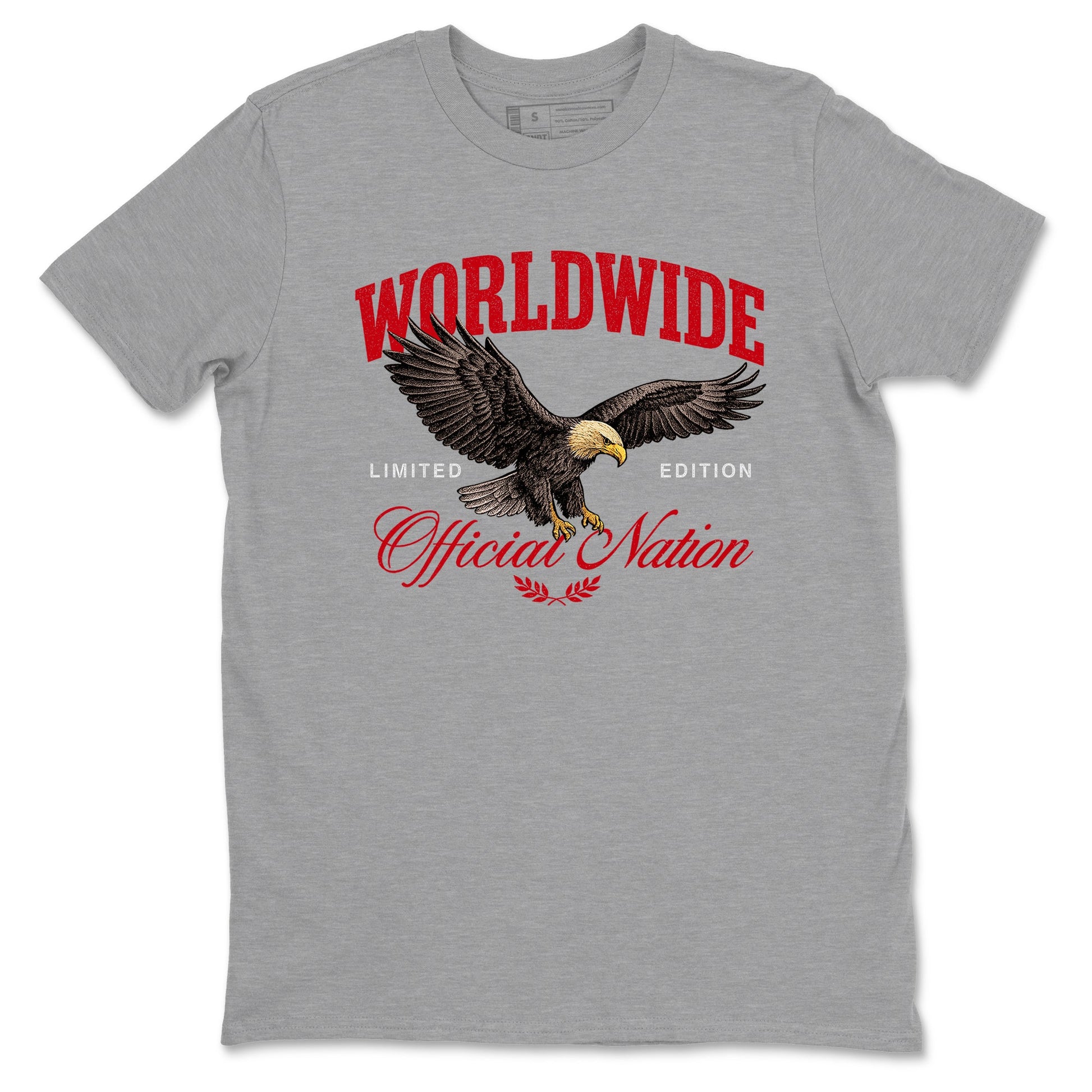 5s Fire Red Sneaker match tees – Sneaker Tees To Match Jordan 5 Retro Fire Red Sneakers – Worldwide Official Nation Graphic Tee Heather Grey 2