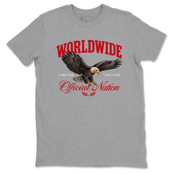 5s Fire Red Sneaker match tees – Sneaker Tees To Match Jordan 5 Retro Fire Red Sneakers – Worldwide Official Nation Graphic Tee Heather Grey 2