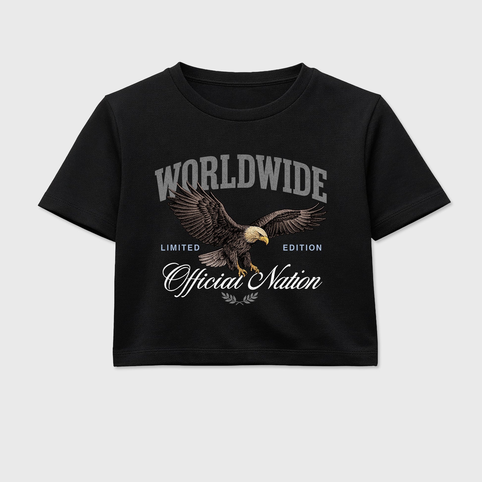 Sneaker outfits graphic tee – Sneaker Tees To Match Air Jordan 5 Wolf Grey Sneakers – Worldwide Official Nation Crop T-Shirt Black 2