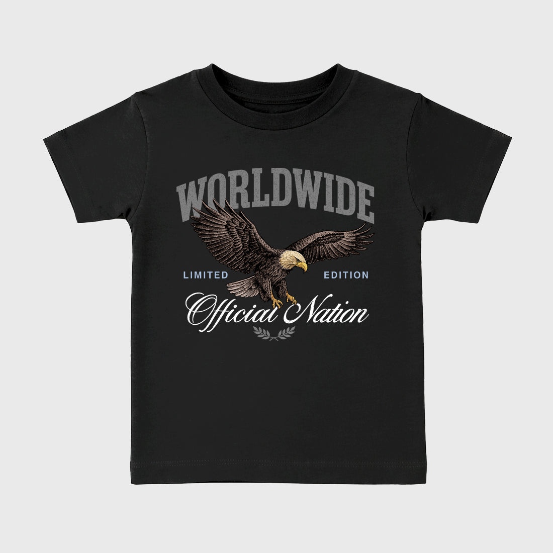 Sneaker outfits graphic tee – Sneaker Tees To Match Air Jordan 5 Wolf Grey Sneakers – Worldwide Official Nation Kids T-Shirt Black 2