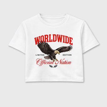 Sneaker outfits graphic tee – Sneaker Tees To Match Air Jordan 6 Infrared Sneakers – Worldwide Official Nation Crop T-Shirt White 2