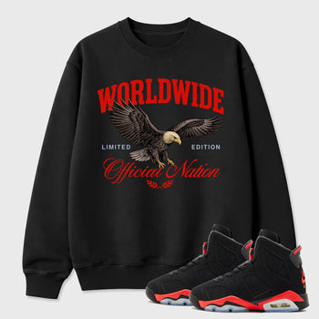 Sneaker outfits graphic tee – Sneaker Tees To Match Air Jordan 6 Infrared Sneakers – Worldwide Official Nation Tee Black 1