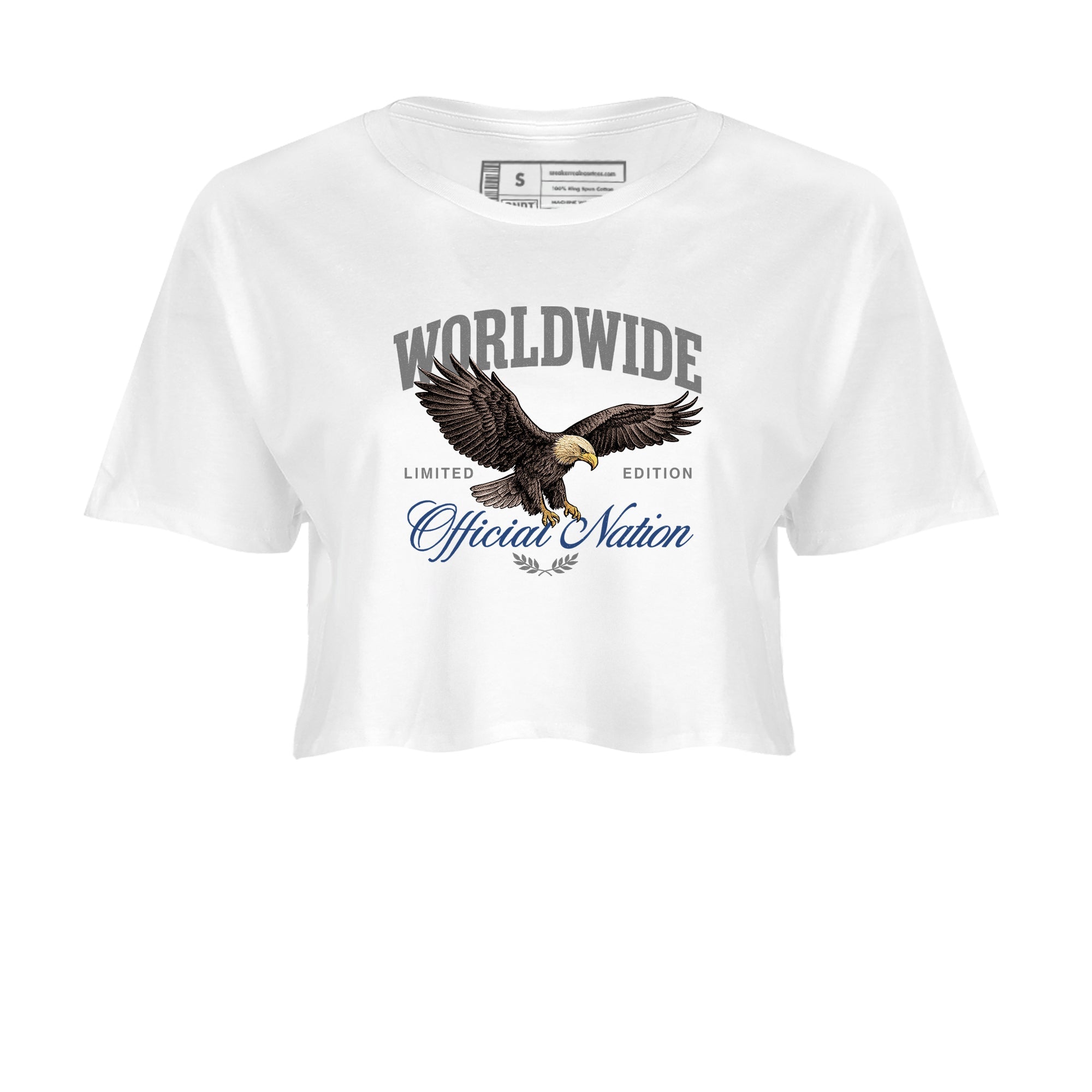 Sneaker match tees – Sneaker Tees To Match Air Jordan 9 Flint Grey Shoes – Worldwide Official Nation Crop T-Shirt White 2