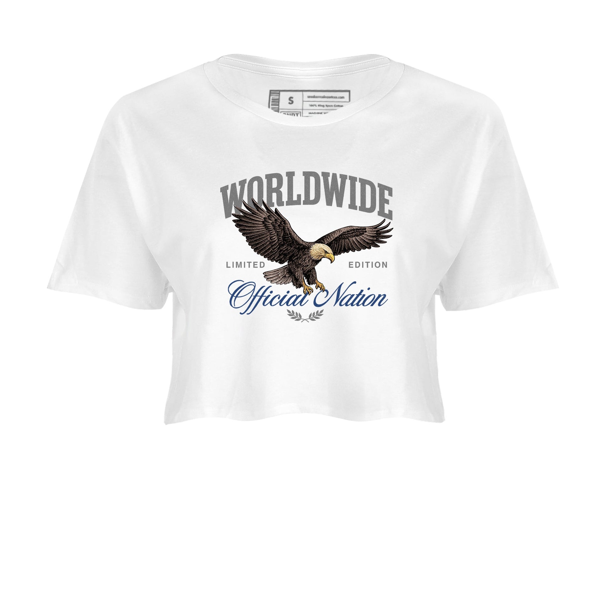 Sneaker match tees – Sneaker Tees To Match Air Jordan 9 Flint Grey Shoes – Worldwide Official Nation Crop T-Shirt White 2