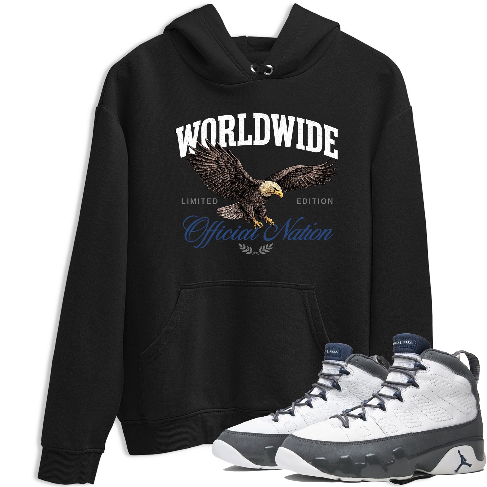 Sneaker match tees – Sneaker Tees To Match Air Jordan 9 Flint Grey Shoes – Worldwide Official Nation Tee Black 1