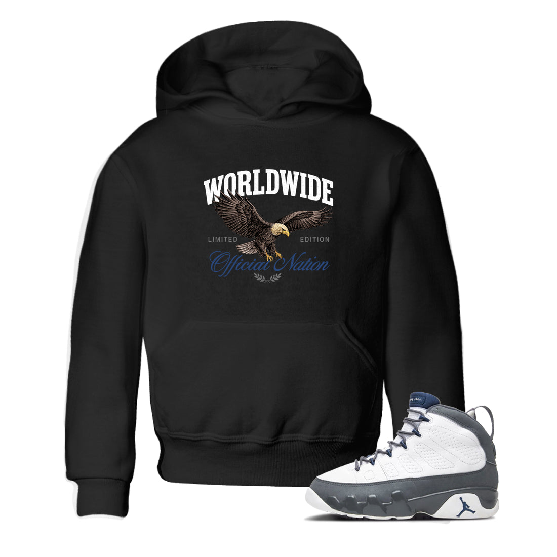 Sneaker match tees – Sneaker Tees To Match Air Jordan 9 Flint Grey Shoes – Worldwide Official Nation Kids T-Shirt Black 1