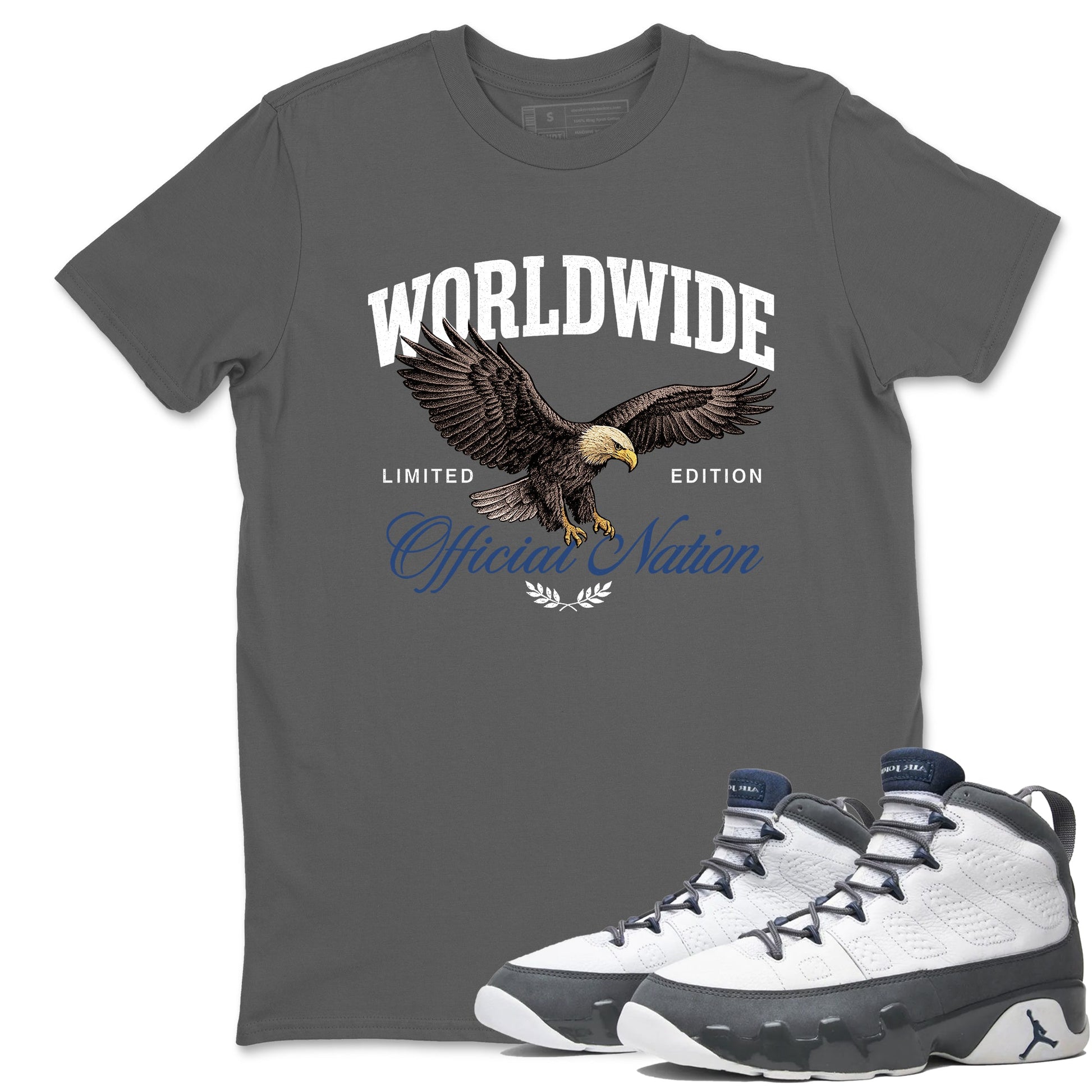 Sneaker match tees – Sneaker Tees To Match Air Jordan 9 Flint Grey Shoes – Worldwide Official Nation Tee Cool Grey 1