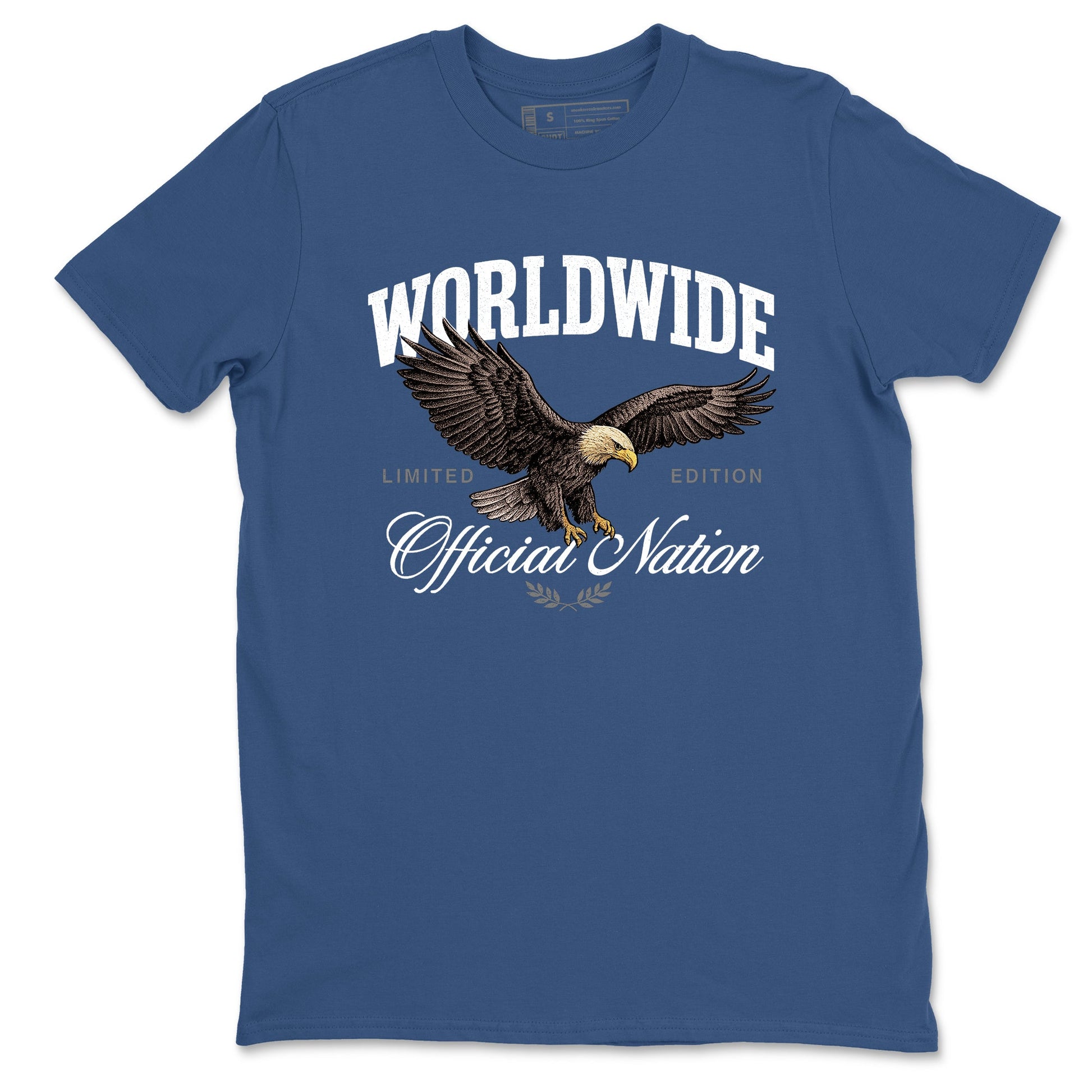 Sneaker match tees – Sneaker Tees To Match Air Jordan 9 Flint Grey Shoes – Worldwide Official Nation Tee Denim Blue 2