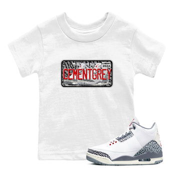 Sneaker Plate SNRT Sneaker Tees Kids - Air Jordan 3 Cement Grey - SNRT Sneaker T-shirts