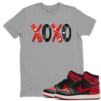 1s Black Toe Reimagined shirts to match jordans XOXO best t shirts to wear with jordans AJ1 High OG Black Toe Reimagined match shoes to clothes SNRT Sneaker Tees unisex cotton Heather Grey 1 shirts