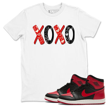 1s Black Toe Reimagined shirts to match jordans XOXO best t shirts to wear with jordans AJ1 High OG Black Toe Reimagined match shoes to clothes SNRT Sneaker Tees unisex cotton White 1 shirts