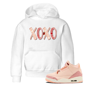 Air Jordan 3 "Treat Yourself" Washed Coral shirts to Special Valentine's Day XOXO sneaker match tees Jordan 3 Valentine's Day best t shirts to wear with jordans SNRT Sneaker Tees Youth Baby White 1 tee