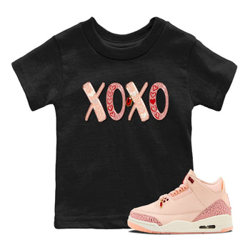 Air Jordan 3 "Treat Yourself" Washed Coral shirts to Special Valentine's Day XOXO sneaker match tees Jordan 3 Valentine's Day best t shirts to wear with jordans SNRT Sneaker Tees Youth Baby Black 1 tee