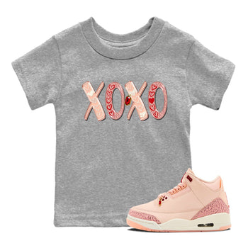Air Jordan 3 "Treat Yourself" Washed Coral shirts to Special Valentine's Day XOXO sneaker match tees Jordan 3 Valentine's Day best t shirts to wear with jordans SNRT Sneaker Tees Youth Baby Heather Grey 1 tee